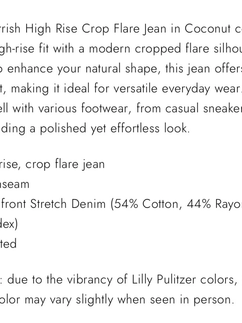 Lilly Pulitzer Parrish high rise Crop Flare Jeans - Picture 7 of 7